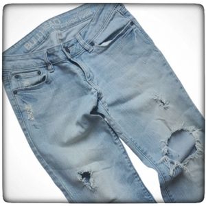 Bullhead Palisades Classic Flare Ripped Jeans-5 Short